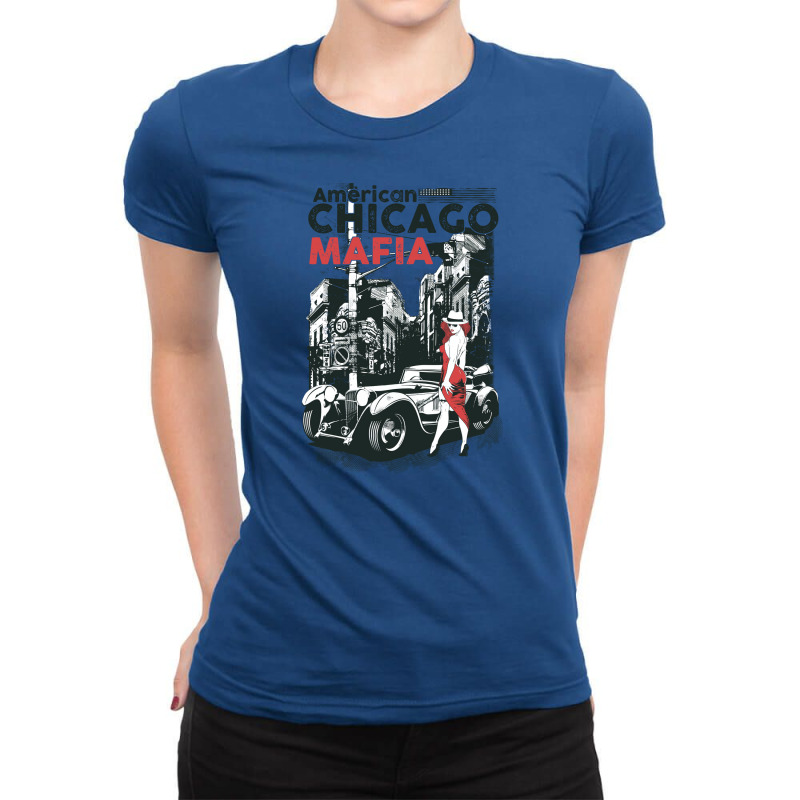 American Chicago Girl Ladies Fitted T-Shirt by yasukokimbeld | Artistshot