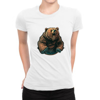 Bear Angry Ladies Fitted T-shirt | Artistshot