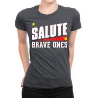 Salute The Brave Ones Blue Ladies Fitted T-shirt | Artistshot