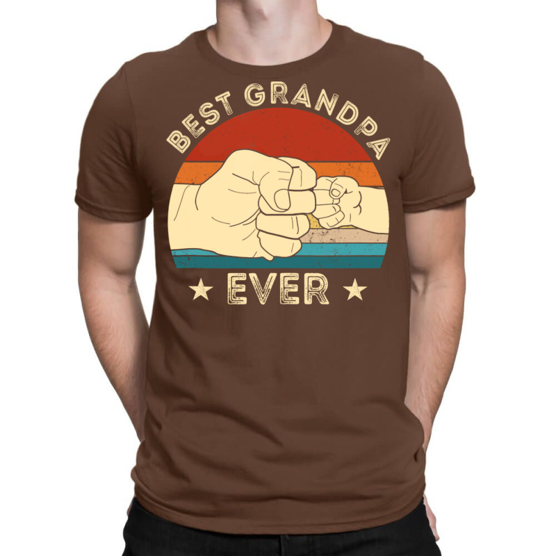 Vintage Best Grandpa Ever Fist Bump Funny Fathers T-shirt | Artistshot