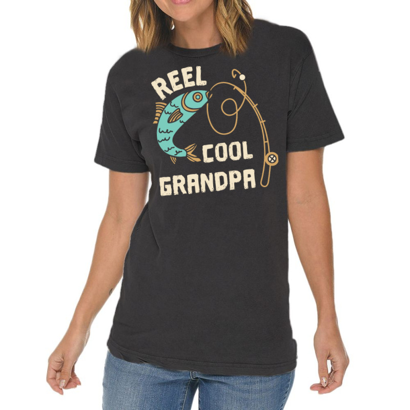 Reel Cool Grandpa Grandfather Fisher Family Fishin Vintage T-shirt | Artistshot