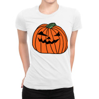 Big Orange Halloween Horror Pumpkin Summer Ladies Fitted T-shirt | Artistshot