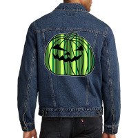 Green Stripes Halloween Horror Pumpkin Summer Men Denim Jacket | Artistshot