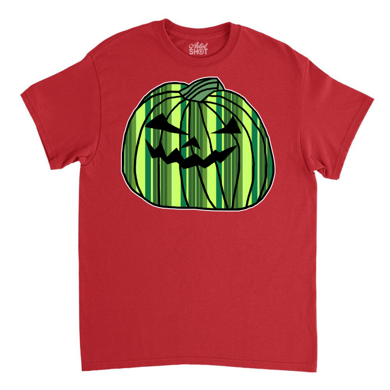 Green Stripes Halloween Horror Pumpkin Summer Classic T-shirt by monguetapes | Artistshot