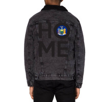 New York State Flag Home Unisex Sherpa-lined Denim Jacket | Artistshot