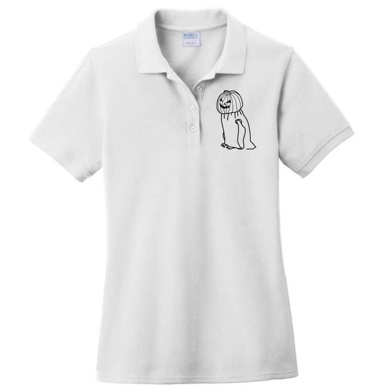 Minimal Penguin Wearing Halloween Costume Outline Ladies Polo Shirt by fleakburellx | Artistshot