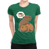 Capybara Thirsty For Black Tea Blue Ladies Fitted T-shirt | Artistshot