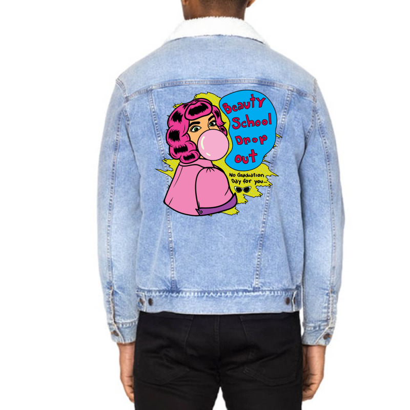 Bubblegum Dropout Retro (1) Unisex Sherpa-lined Denim Jacket | Artistshot