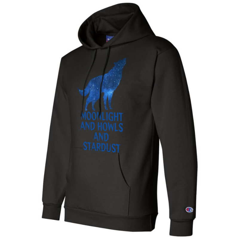 Midnight Blue Sapphire Milky Way Galaxy Wolf   Moo Champion Hoodie by clsmisarust | Artistshot