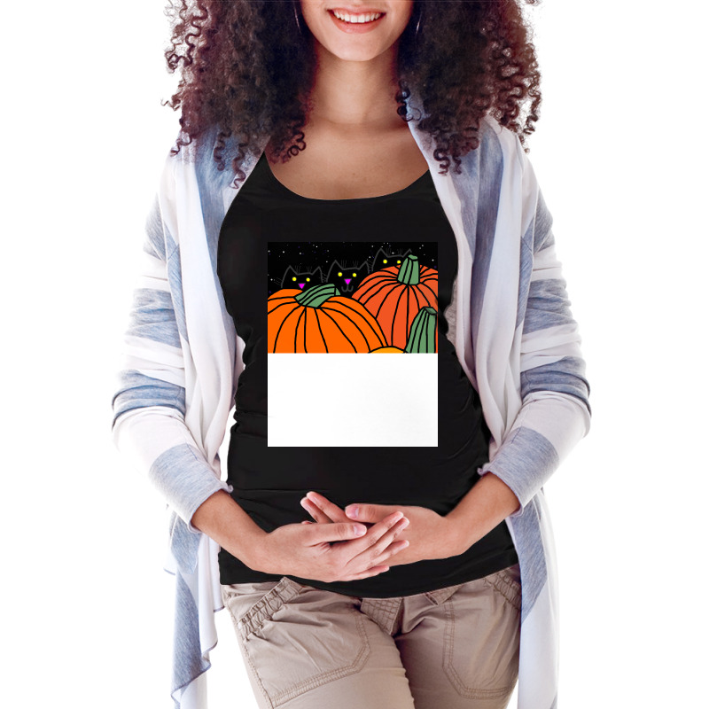 Big Halloween Pumpkins With Three Kitten Cats Summ Maternity Scoop Neck T-shirt by mintonlottiec | Artistshot