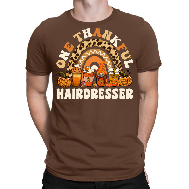 One Thankful Hairdresser Thanksgiving Rainbow Leop T-shirt | Artistshot