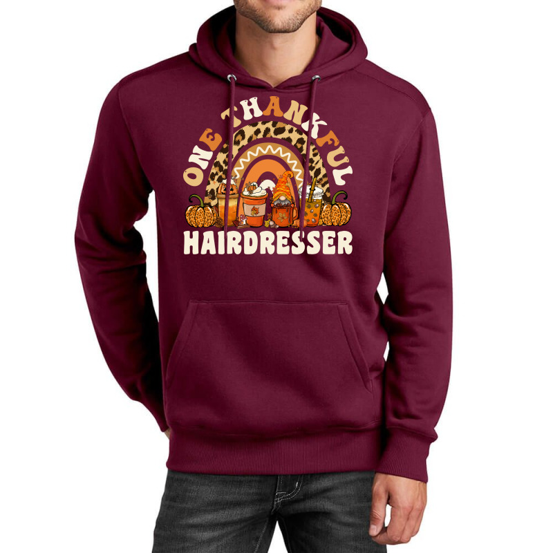 One Thankful Hairdresser Thanksgiving Rainbow Leop Unisex Hoodie | Artistshot