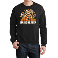 One Thankful Hairdresser Thanksgiving Rainbow Leop Crewneck Sweatshirt | Artistshot