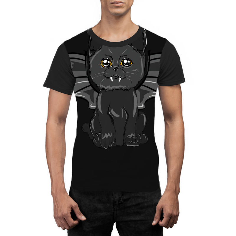 Vampire Black Bat Cat Costume Girl Graphic T-shirt | Artistshot