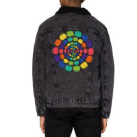 Ever Decreasing Circles Of Pumpkin Rainbows Cool Unisex Sherpa-lined Denim Jacket | Artistshot