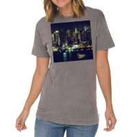 New York City Night Skyline Art Photo Vintage T-shirt | Artistshot