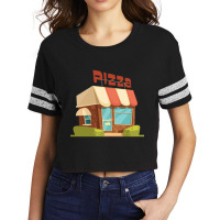 Cartoon Casual Pizza Shop Scorecard Crop Tee | Artistshot