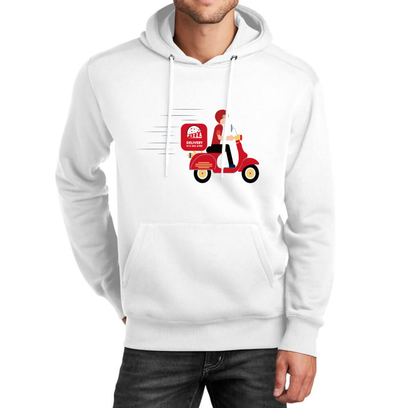 Illustration Of Pizza Delivery Unisex Hoodie | Artistshot