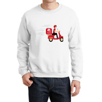 Illustration Of Pizza Delivery Crewneck Sweatshirt | Artistshot