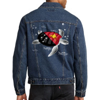 Papua New Guinea Turtle Men Denim Jacket | Artistshot