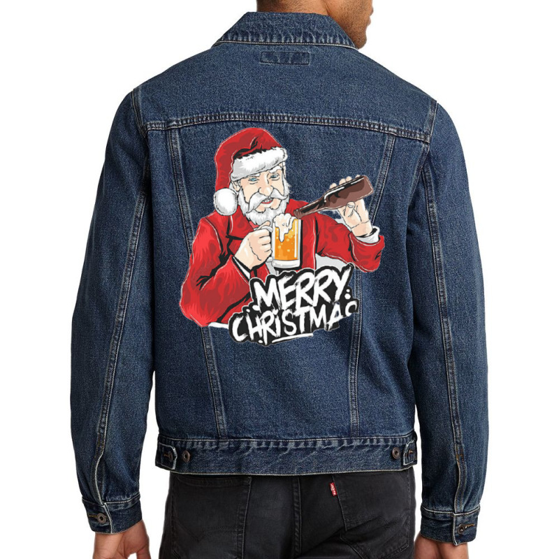 Im Dreaming Of A Wine Christmas Men Denim Jacket by jepaceylqnb | Artistshot