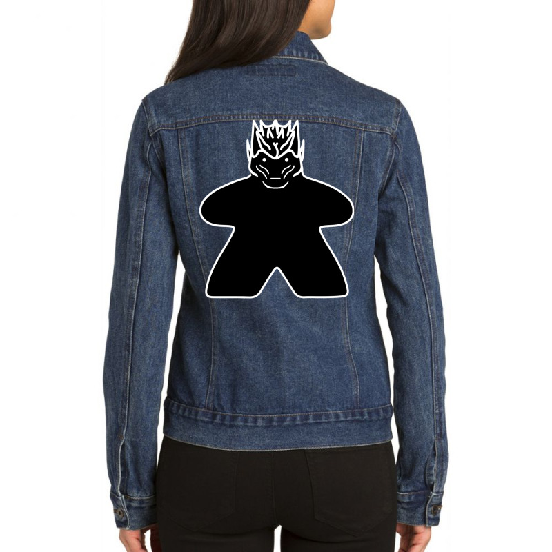 Night King Meeple For Geeky Boardgames Lover Ladies Denim Jacket by jarraydony | Artistshot