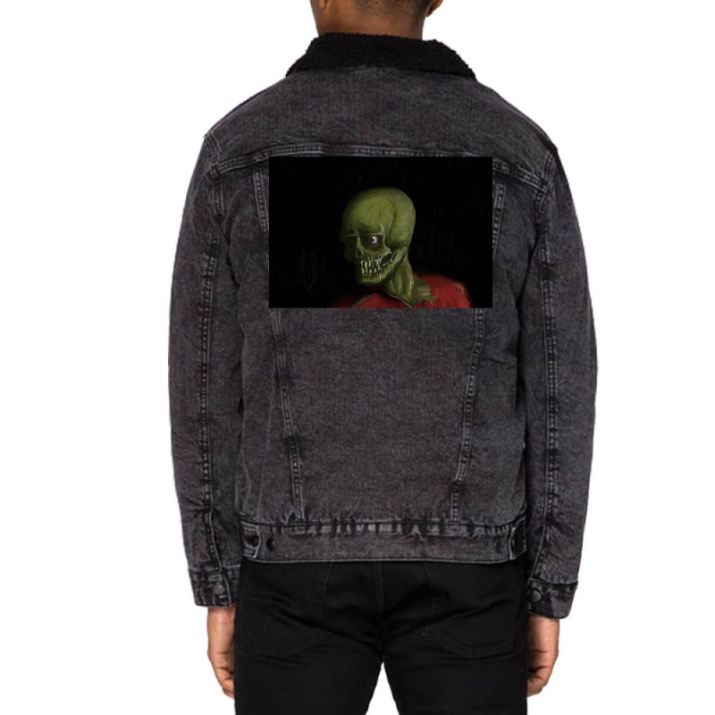 Zombie Oil Painting Unisex Sherpa-lined Denim Jacket | Artistshot