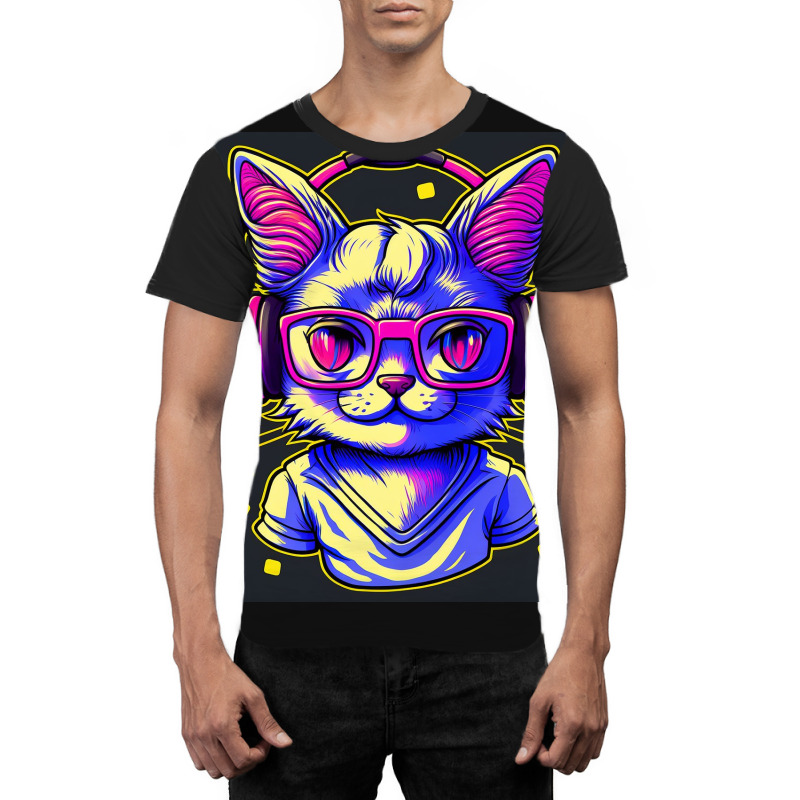 Meow Listen To Music In Earphone 1932 Graphic T-shirt by Creative Corner | Artistshot