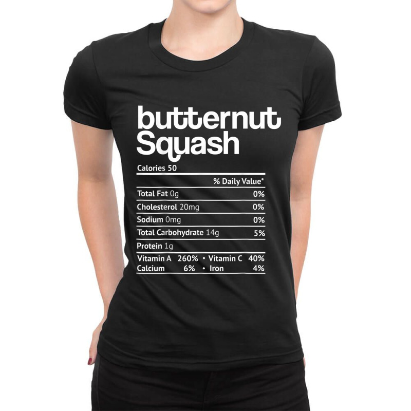 Butternut Squash Nutrition Facts Thanksgiving Christmas Food Ladies Fitted T-Shirt by Yuh2105 | Artistshot