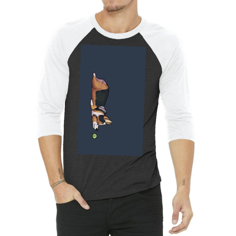 Lazy Sploot Redhead Tricolor Corgi 3/4 Sleeve Shirt | Artistshot