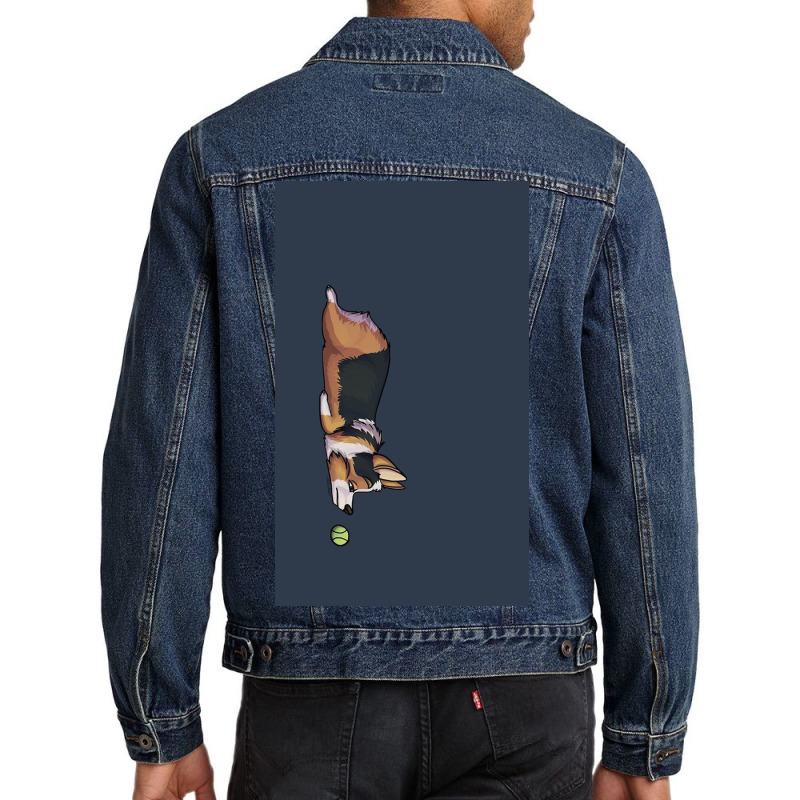 Lazy Sploot Redhead Tricolor Corgi Men Denim Jacket | Artistshot