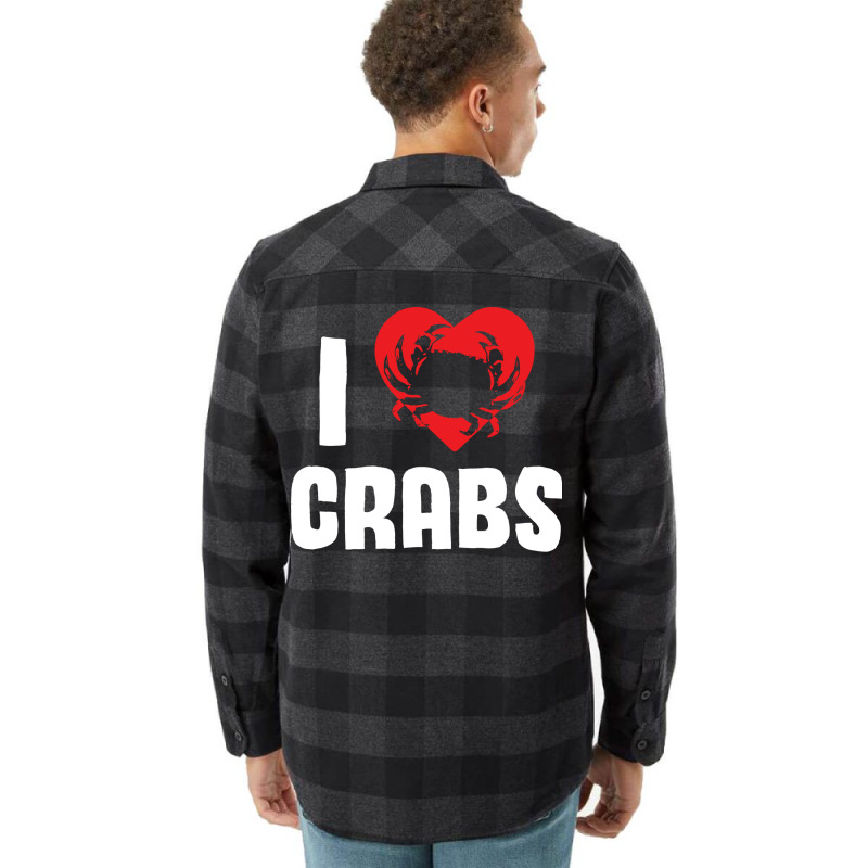 I Love Crabs Heart Crab Crustacean 70s Flannel Shirt | Artistshot