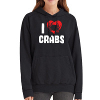 I Love Crabs Heart Crab Crustacean 70s Vintage Hoodie | Artistshot