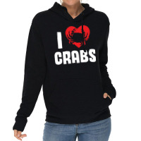 I Love Crabs Heart Crab Crustacean 70s Lightweight Hoodie | Artistshot