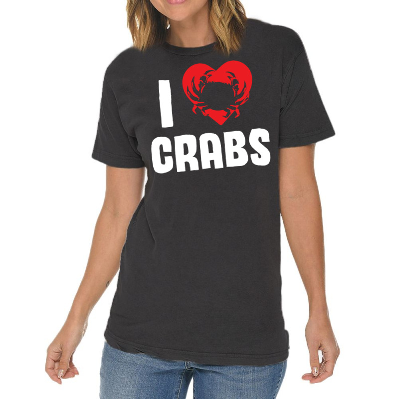 I Love Crabs Heart Crab Crustacean 70s Vintage T-shirt | Artistshot