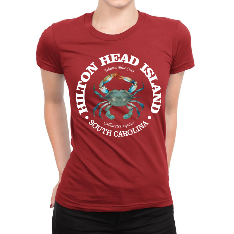 Hilton Head Island Blue Crab 80s Ladies Fitted T-Shirt by abrkanalmhdec | Artistshot