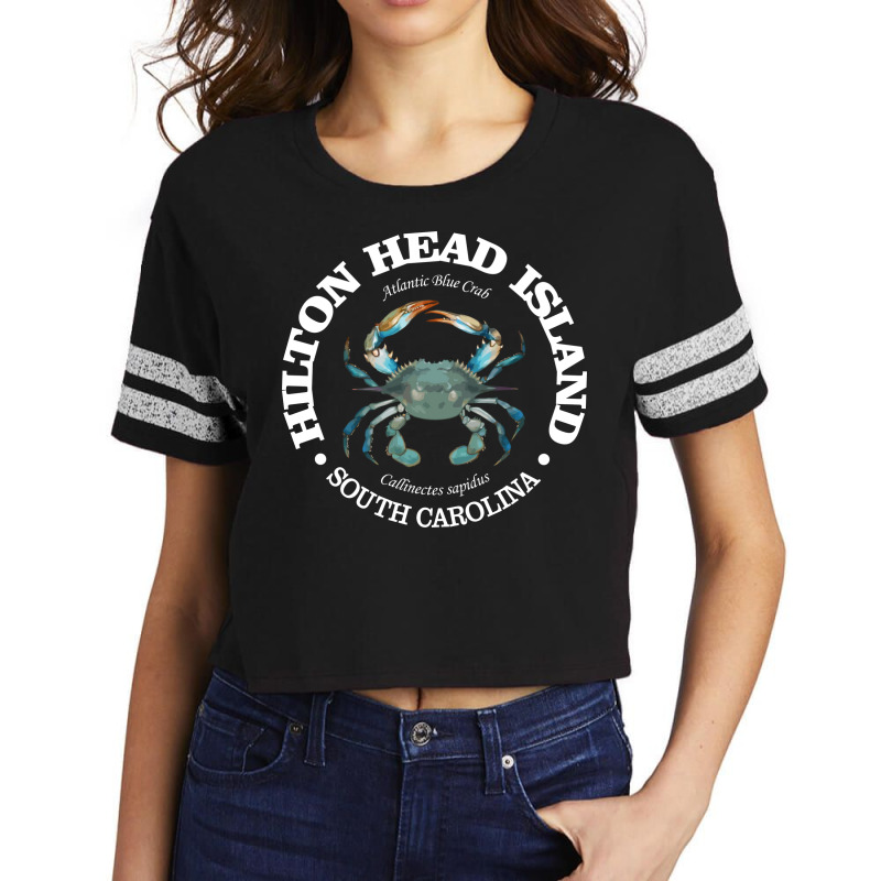 Hilton Head Island Blue Crab 80s Scorecard Crop Tee by abrkanalmhdec | Artistshot