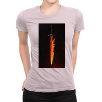 Knights Sword On Fire Ladies Fitted T-shirt | Artistshot