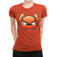 Cute Cartoon Angry Crab Blue Ladies Fitted T-shirt | Artistshot