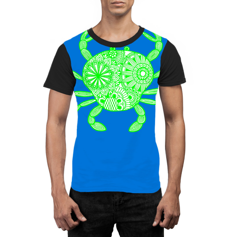 Mandala Crab Green And White Boy Graphic T-shirt | Artistshot