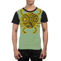 Mandala Crab Yellow And Black Inverted Yellow Graphic T-shirt | Artistshot