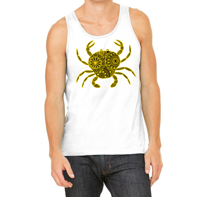 Mandala Crab Yellow And Black Inverted Yellow Tank Top | Artistshot