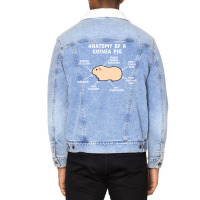 Anatomy Of A Guinea Pig Beige Cream White Text Hum Unisex Sherpa-lined Denim Jacket | Artistshot