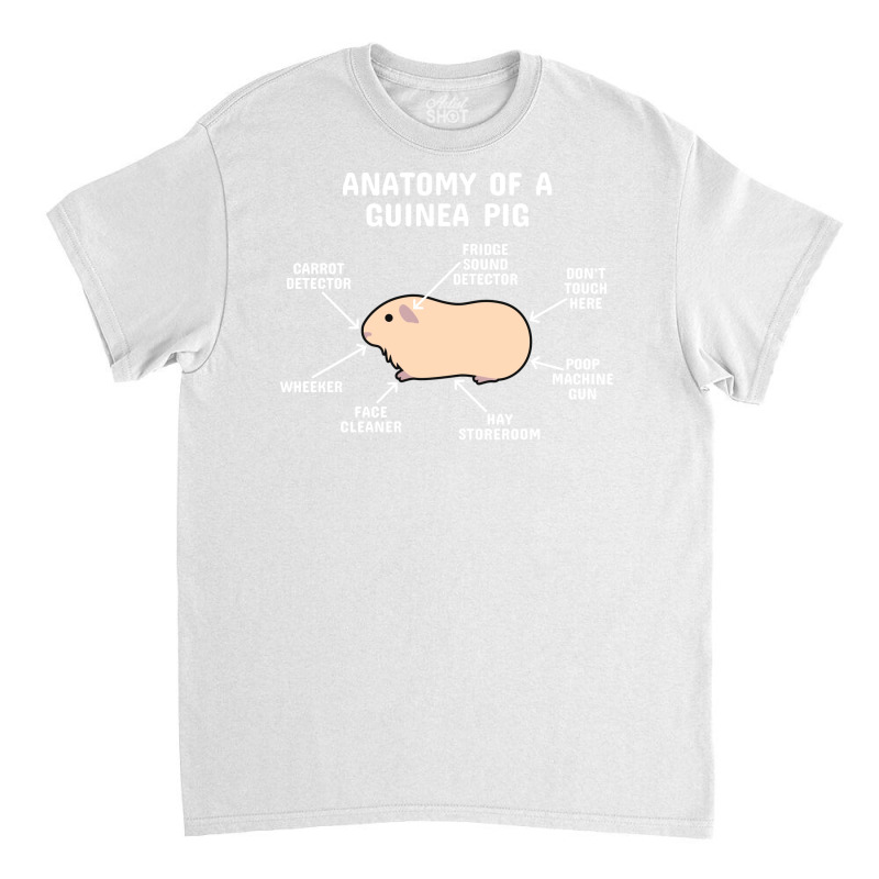 Anatomy Of A Guinea Pig Beige Cream White Text Hum Classic T-shirt | Artistshot