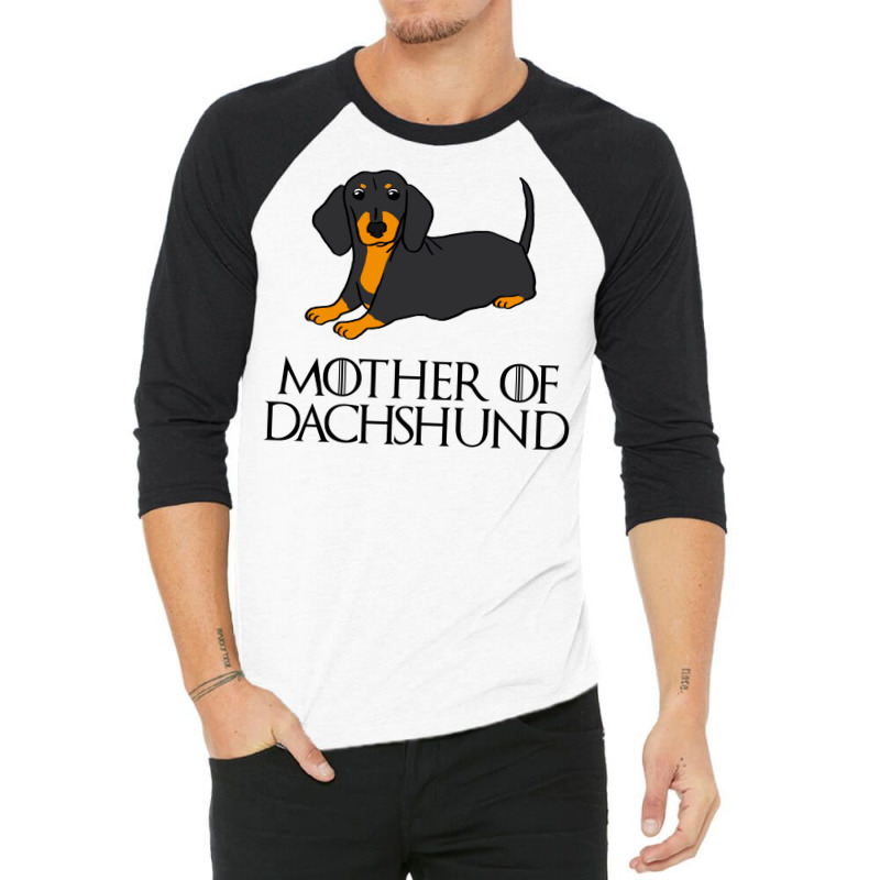 Mother Of Dachshund Black Tan 3/4 Sleeve Shirt by baouzstuwem | Artistshot