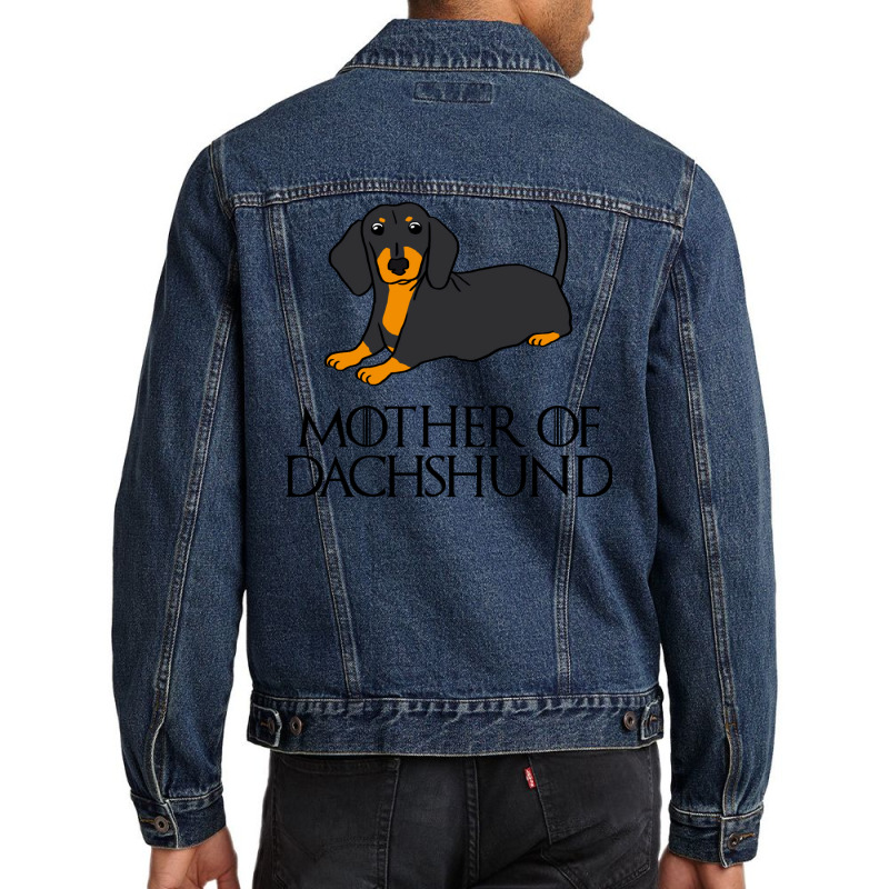 Mother Of Dachshund Black Tan Men Denim Jacket by baouzstuwem | Artistshot