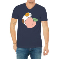 Guinea Pig And Peach Yellow V-neck Tee | Artistshot