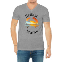 Belfast Maine Girl V-neck Tee | Artistshot