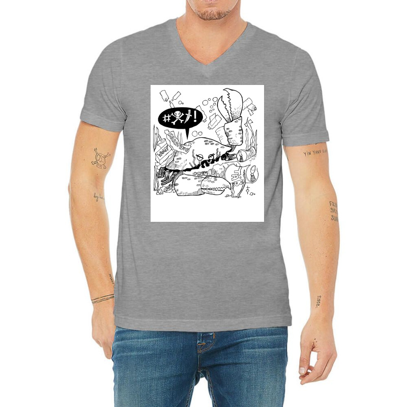 Crab Hippie V-neck Tee | Artistshot