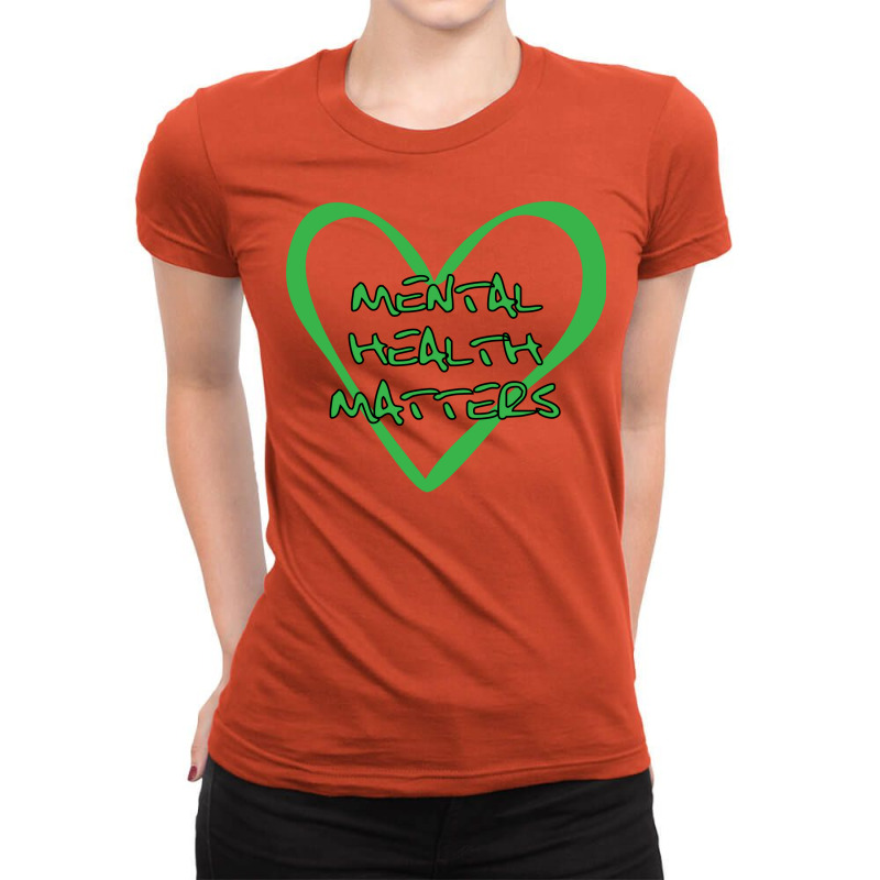 Mental Health Matters Green Mental Health Awarenes Ladies Fitted T-Shirt by vupfiae | Artistshot